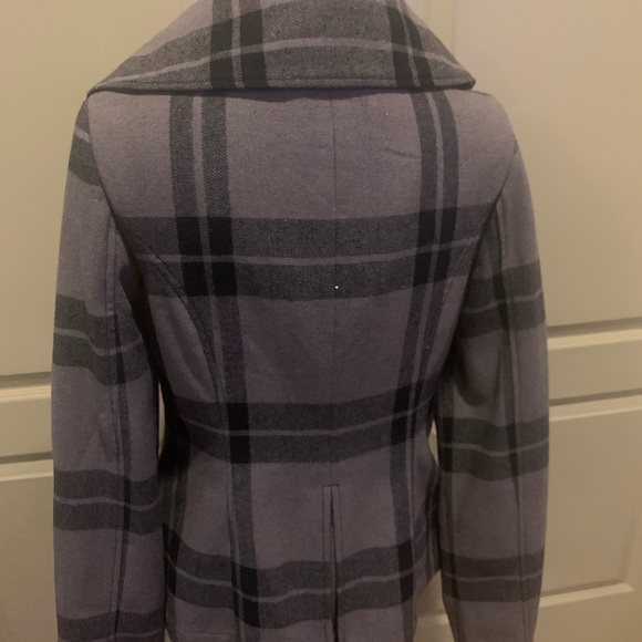 NWT Tulle by Anthropologie Plaid Pea Coat, Large - Picture 7 of 7